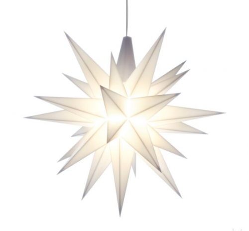 Herrnhuter Stern, A1e, weiss, Kunststoff, mit LED